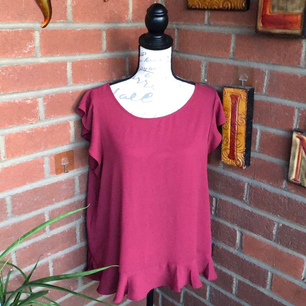Loft Peplum Short Sleeve Top